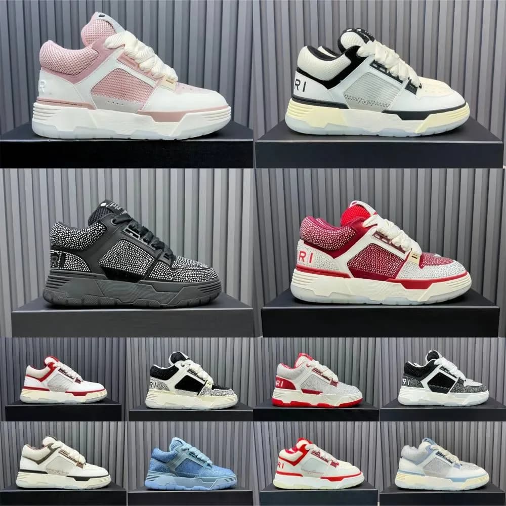 Casual Design Shoes MA1 MA-1, Leather and Net sneakers MA2, Low Platform Shoes with Laces for Men and Women, White, Black, Brown