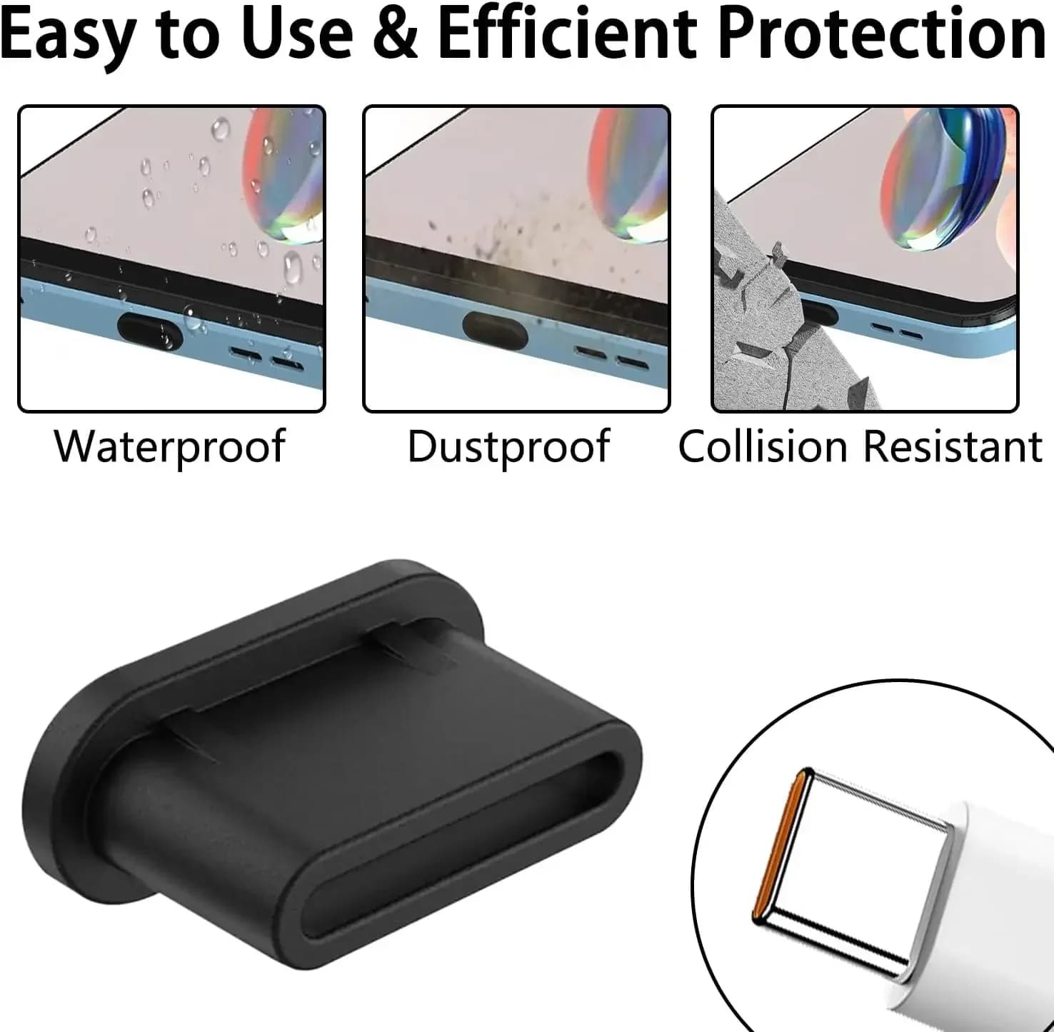 10/1PCCS Type-C Spin Anti Dust USB Charging Door Silicone Protection Anti-dust Plug Cover for Samsung Huawei Xiaomi Phone Dustplug