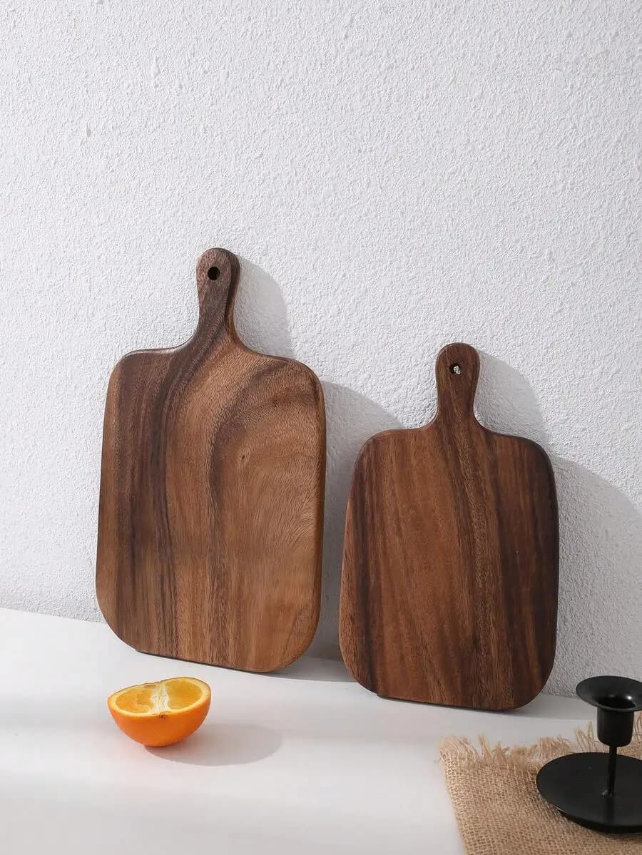 2pcs or 1pc natural acacia wood cutting board for bread slicing and cheese serving