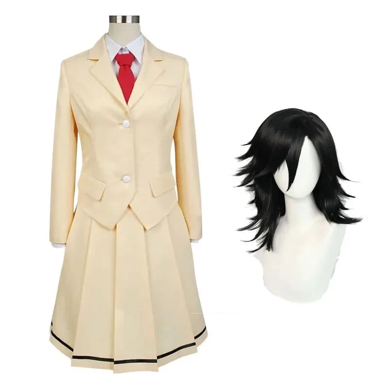 ⭕️ ⭐️ ⭕️ Costume Cosplay Anime WataMote Tomoko Kuroki, Adorabile Gonna Gialla JK per Donna, Outfit per Halloween e Feste in Maschera ⭐️ ⭕️ ⭐️
