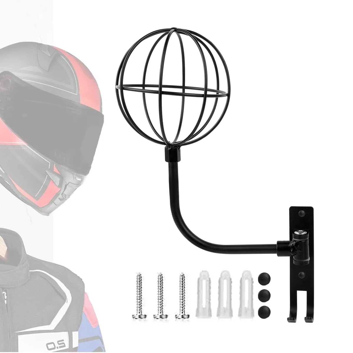 Supporto per casco multifunzionale Gancio per casco da moto Accessori per moto Gancio per artiglio per casco Staffa per display montata a parete di facile installazione
