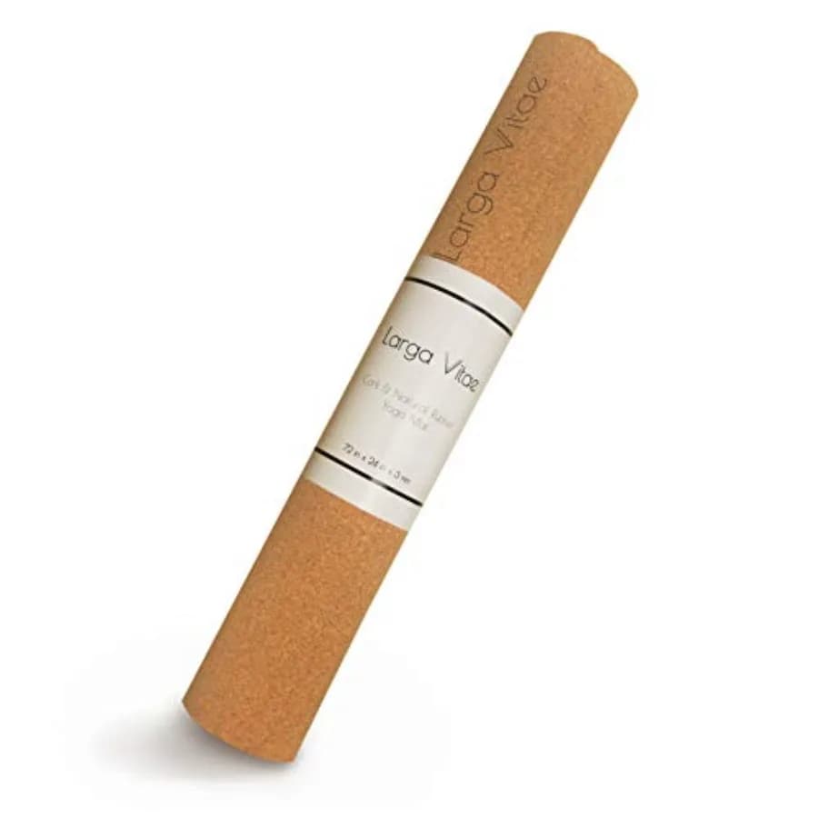 Tappetino Yoga in Sughero Naturale Spessore 3mm 183x61cm, Tappetino per Hot Yoga, Non Tossico, Senza TPE, Sostenibile, Ecologico, Antiscivolo, Resistente agli Odori