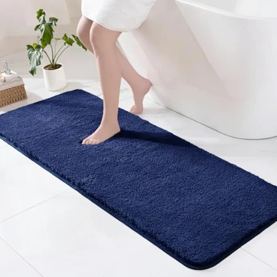 Tappetini da Bagno 24x70 Extra Morbidi Antiscivolo Assorbenti in Microfibra Lavabili in Lavatrice ad Asciugatura Rapida per Bagno