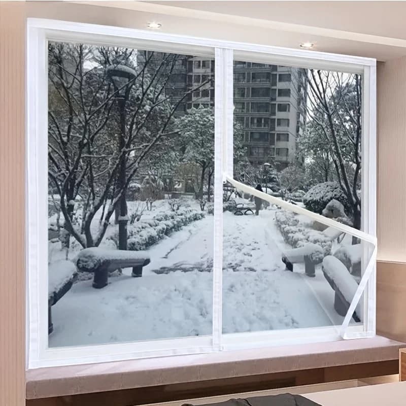 Tende calde invernali, finestre sigillate isolate antivento, resistenti al freddo e isolate, finestre per schermi, ombreggiature, isolamento acustico