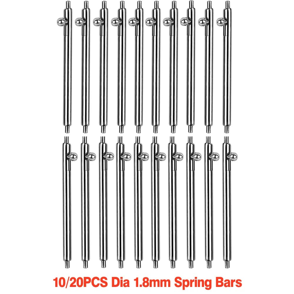 10/20PCS Dia 1.8mm Quick Release Spring Bars Fits 18mm 19mm 20mm 21mm 22mm 24mm 26mm Watch Strap Band Bracelet Link Pins Bars