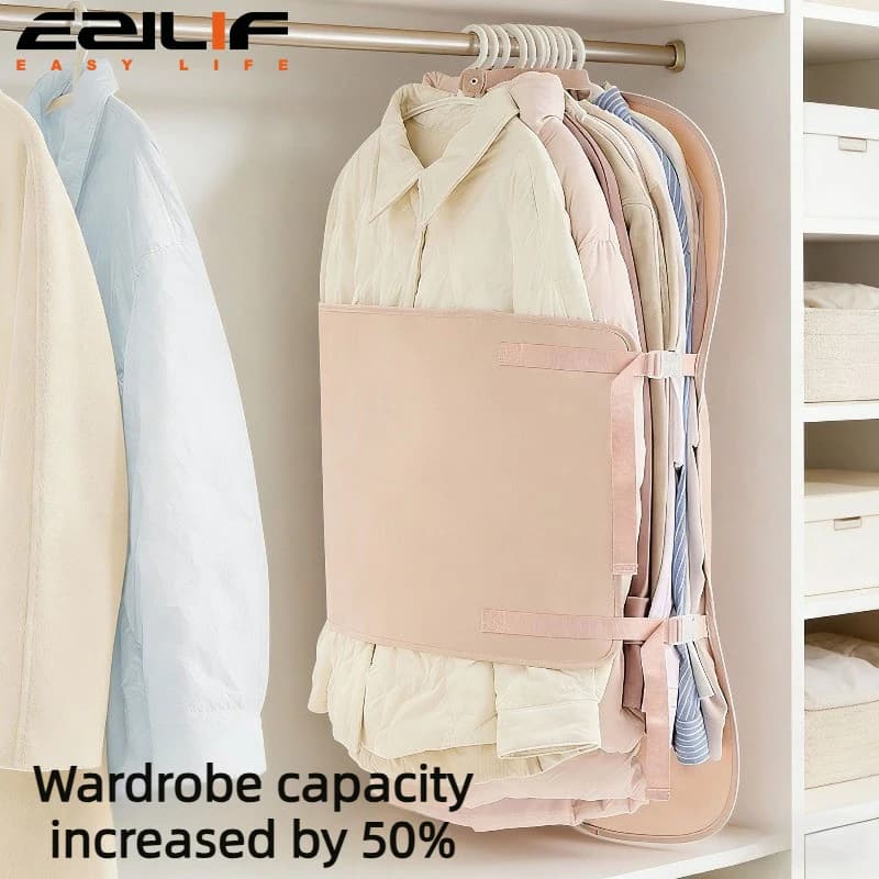 1pc Wardrobe Lazy Compressed Storage Board Dust Cover Storage Artifact Foldable Fabric Down Jacket