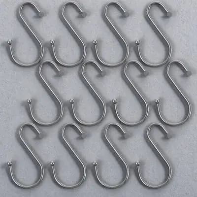 12 Pezzi Ganci Cilindrici Resistenti per Tende da Doccia, Bagno e Decorazioni Domestiche, Ganci Rotondi in Metallo Antiruggine per Tende