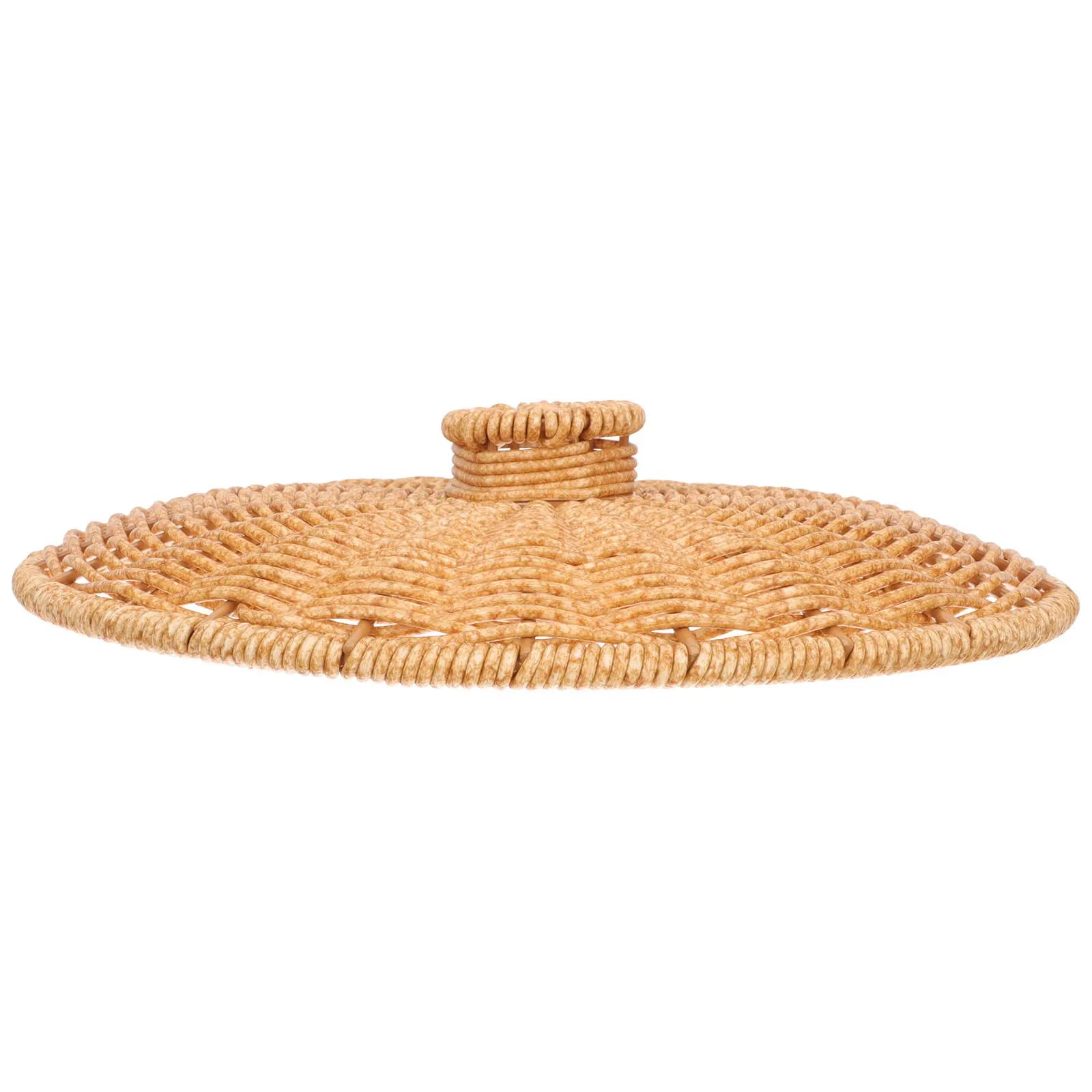 Coperchio di Ricambio Rotondo in Rattan Sintetico per Cestino, per Camera da Letto, Bagno, Soggiorno, Organizzatore per Rifiuti, Facile da Usare