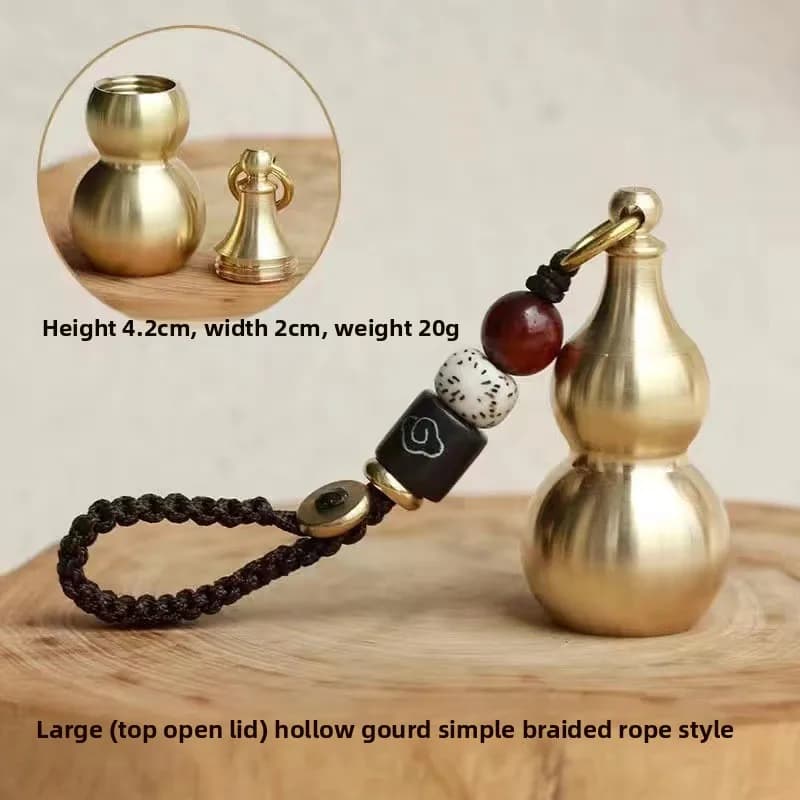 Vintage Brass Tibetan Buddhism Bell Keychain Handmade Rope Car Key Ring Six-word Mantra Hanging Pendant