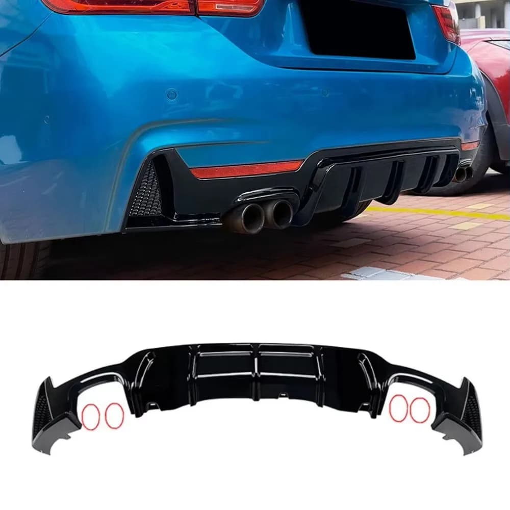 Diffusore Posteriore per Auto, Splitter Laterali e Spoiler per BMW Serie 4 F32 F33 F36 M Sport 2014-2020, Kit Carrozzeria Tuning