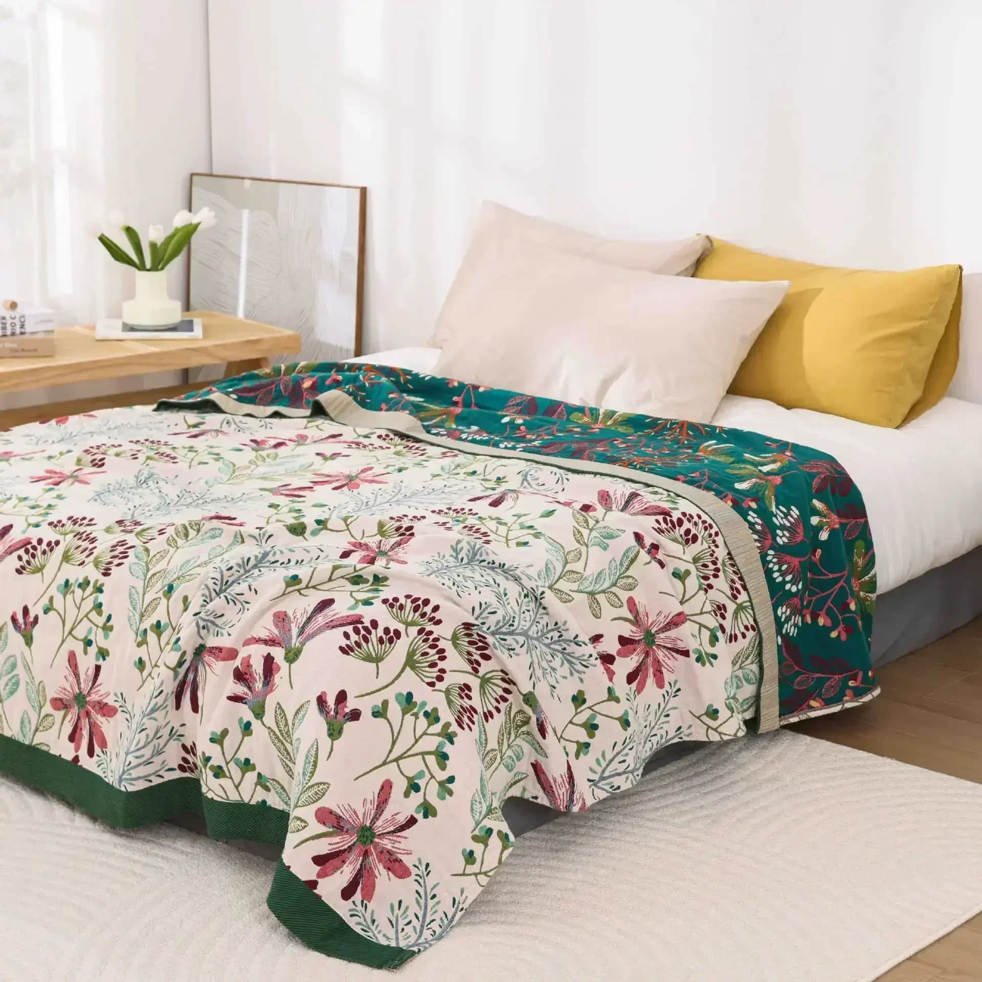 Cozy Cotton Blanket Bedspread Home Decor Double Sofa Towel Summer Cooling Quilt Thin Soft Blanket Sheet Large Size Nap Cover