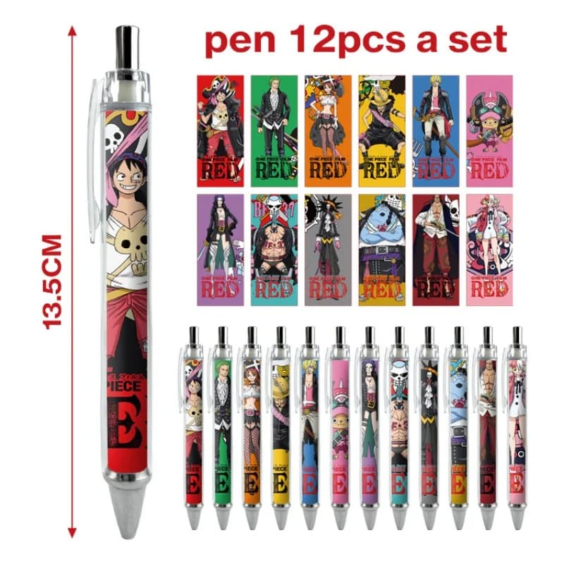 12 Pz Anime ONE PIECE 0.5mm Penne Rufy Zoro Sanji Nami Usopp Robi Penne Gel Ufficio Scolastico Forniture di Cancelleria Regali Per Bambini giocattoli