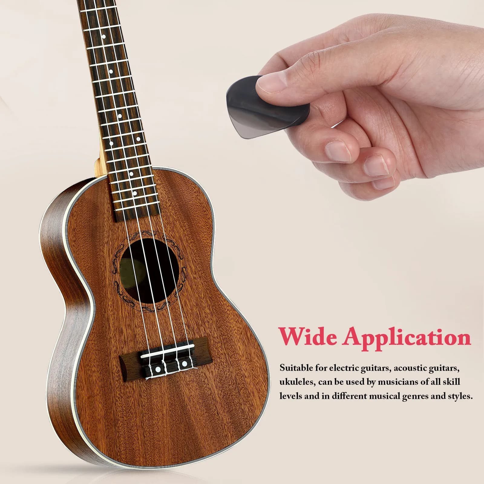 2 pz. Plettri Luminosi a LED a Forma di Triangolo per Chitarra Elettrica, Acustica, Ukulele e Basso - Accessori