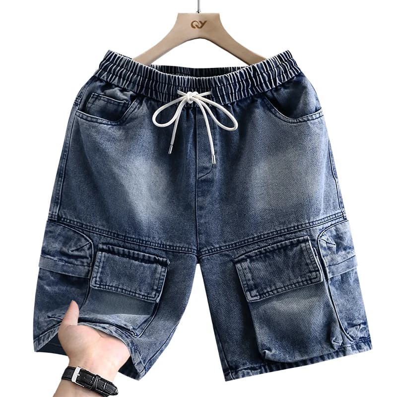 Pantaloncini Cargo da Uomo Nuovi, alla Moda Estiva, Sottili in Misto Cotone, Casual in Denim, a 5 Punti, Stile Street Trendy, Comodi per Tutti i Giorni