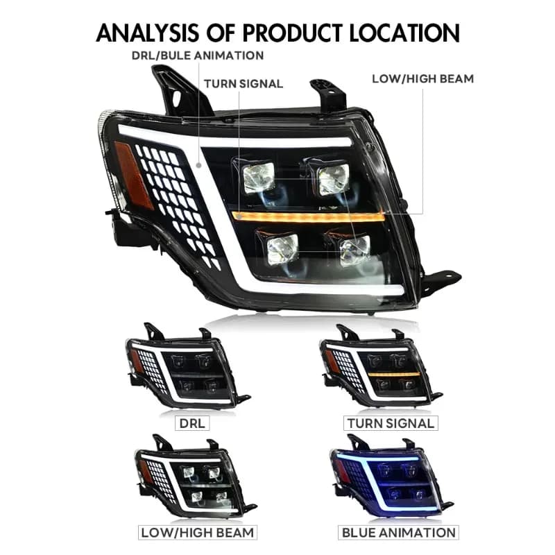 Factory Outlet Led Headlight for Mitsubishi Pajero 2009-2021 V93 V97 Led Headlamp with Dynamic Animation Lights