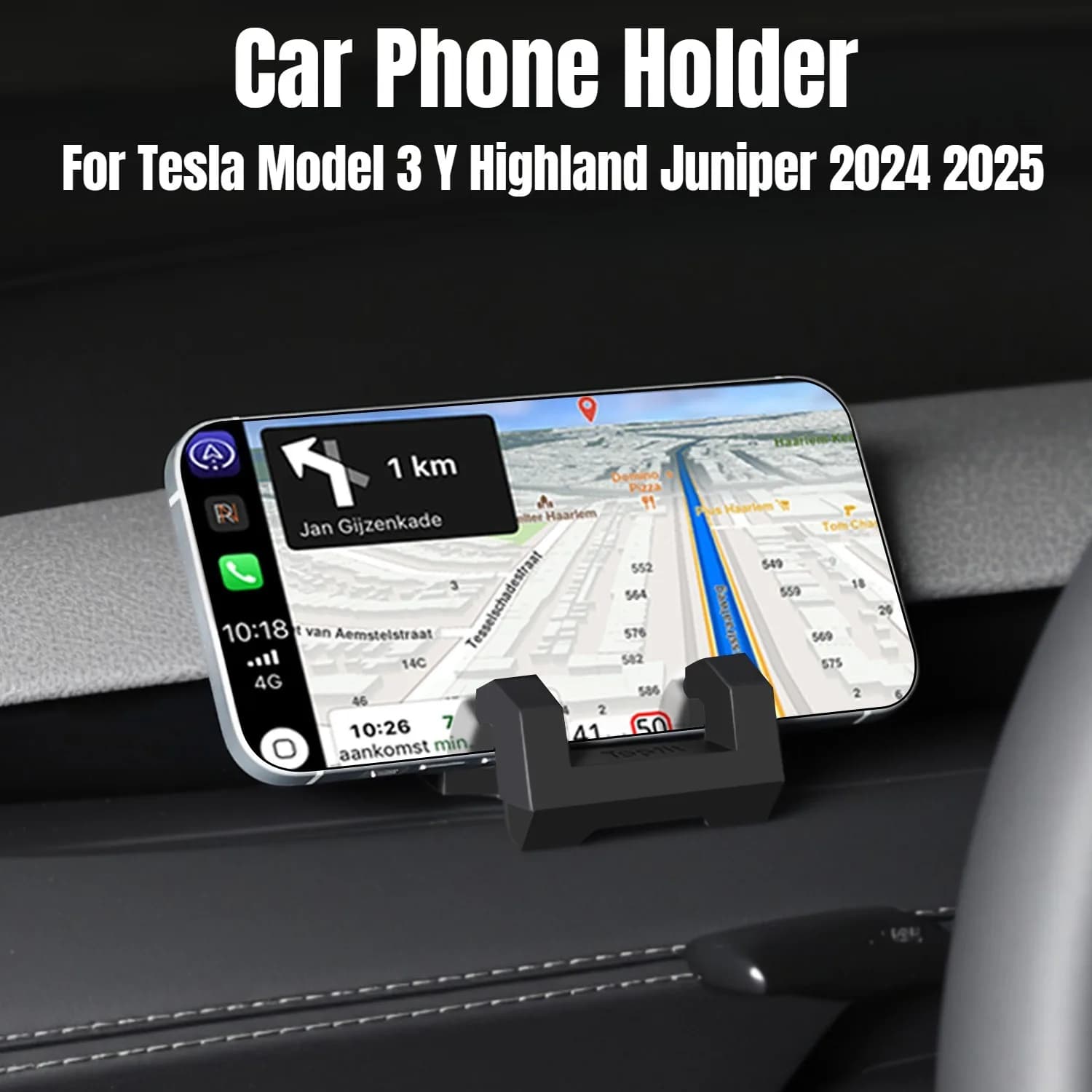 For Tesla Model 3 Highland Model Y Juniper Silicone Car Phone Holder Silent No Track Clip-on for Air outlet accessories on dashboard