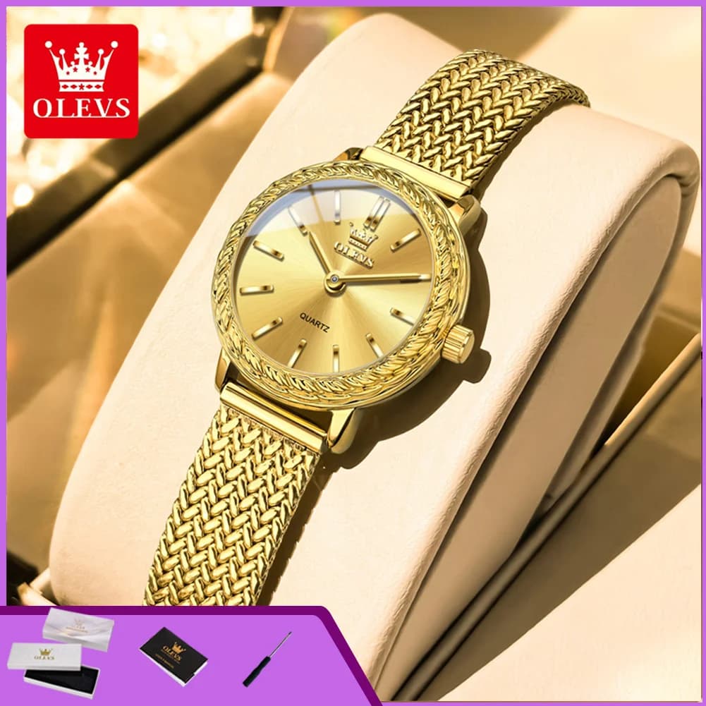 OLEVS 5643 Orologi da Donna di Alta Gamma, Orologio al Quarzo Elegante con Cinturino in Maglia d'Acciaio, Impermeabile, Moda Originale