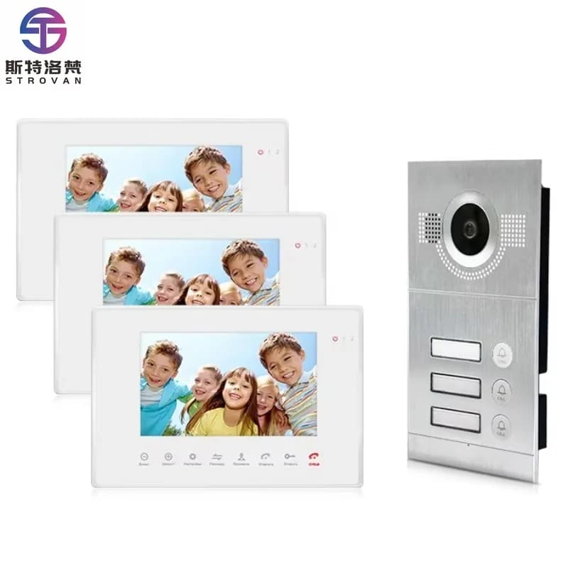 Videocitofono per bus a 2 fili multi appuntamento Citofono citofono digitale da 7 pollici con