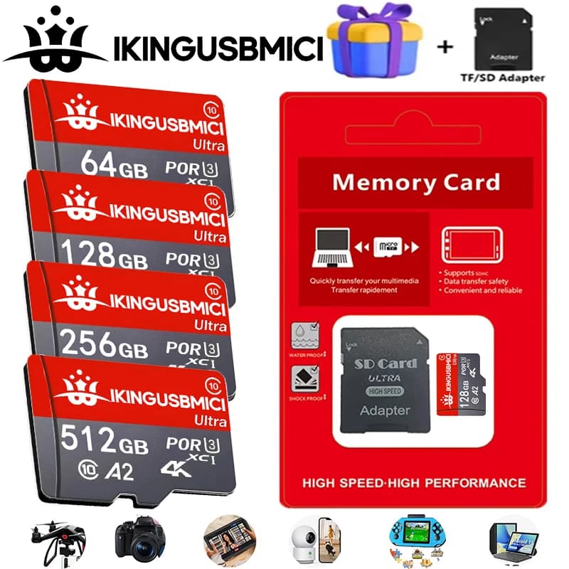 Reliable Memory Card and Micro SD Card SD Cards TF Cards Quick Transfer Mobile Device Digital Storage Capture Storage Class 10 1