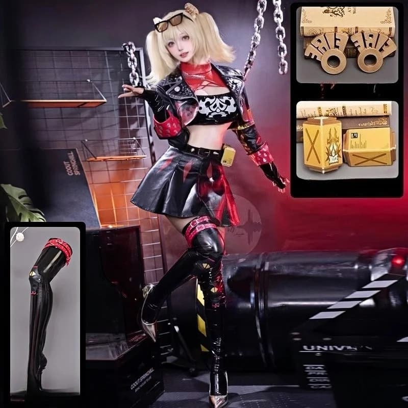 Gioco Zenless Zone Zero Burnice Whita Costume Cosplay Punk Cappotto Gonna Puntelli Parrucca Vestito per le donne Halloween Anime Abiti da festa