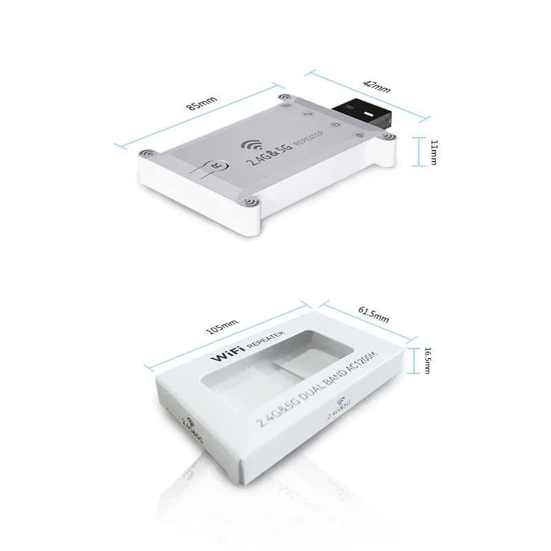 1200M Wireless Expansion2.4GHz 5.8GHz WlFl Amplificatore di rete USB Extender Amplificatore di segnale Wireless Wifi Ripetitore Booster