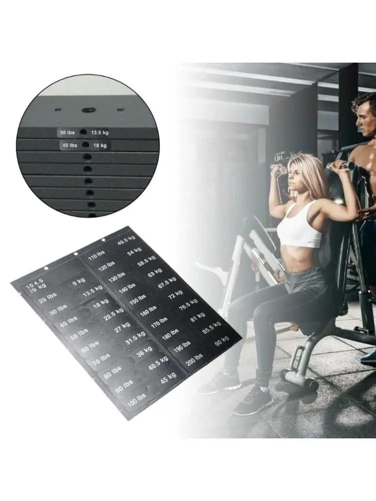 4.5kg to 90kg Weight Block Sticker Weight Stack Labels Weight Sticker Labels for Dumbbells Barbells and Weight Plates