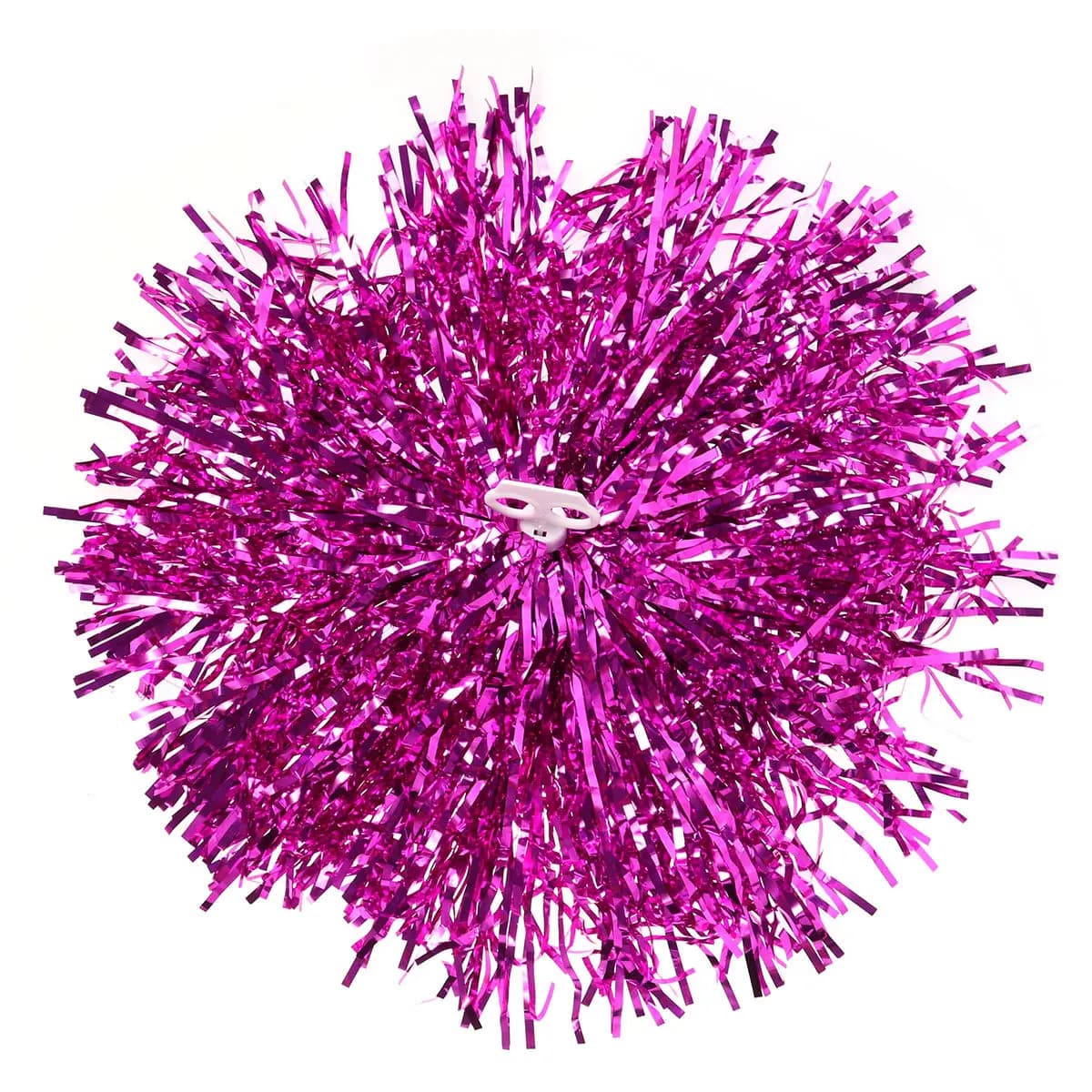 1 paio di pompon da cheerleader con anello in plastica, lucidi, leggeri, sicuri per le dita, colorati, per eventi sportivi, calcio
