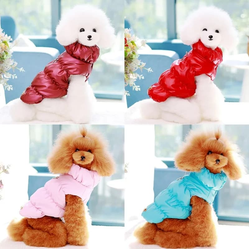 Winter Dog Down Jacket Fashion Solid Dog Vest Coat Warm Puppy Clothes Soft Cat Jacket Coat Pet Costumes Bichon Frise Dog Clothes
