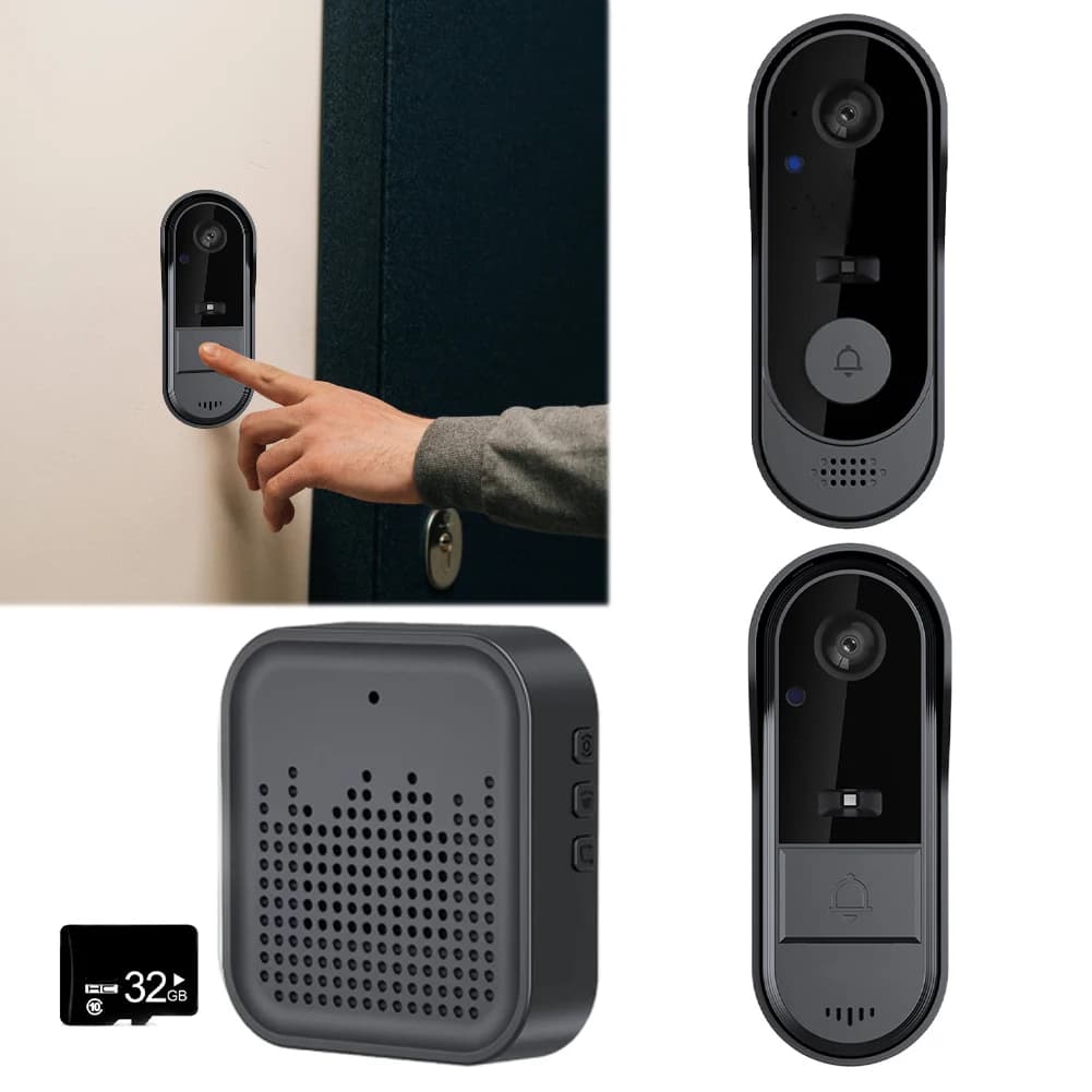 Campanello Video Intelligente con Telecamera, Comunicazione Bidirezionale, Visione Notturna, per Sorveglianza Interna ed Esterna