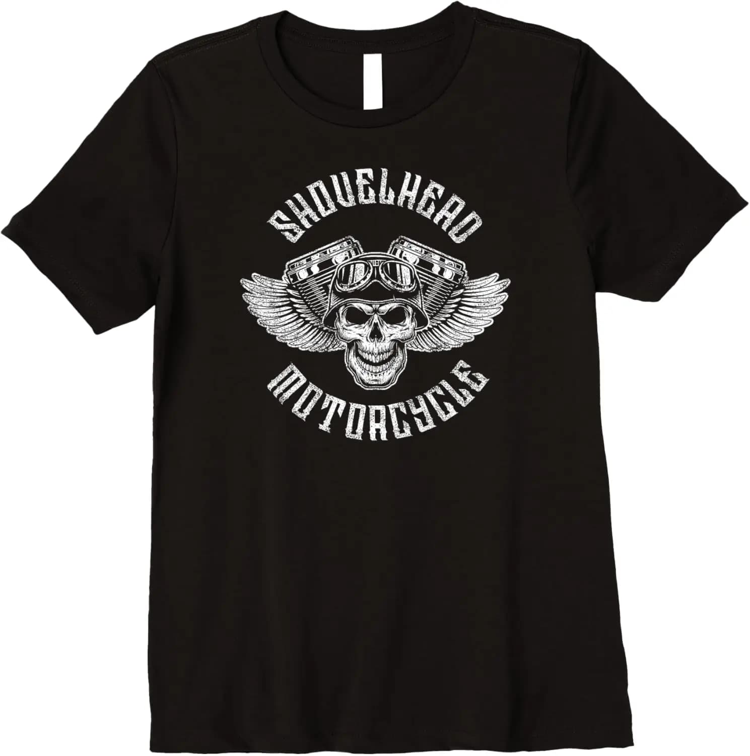 Shovelhead V-twin Motore Motore Teschio e Ali T-shirt 100% cotone O-Collo Manica corta Estate Casual T-shirt da uomo Streetwear