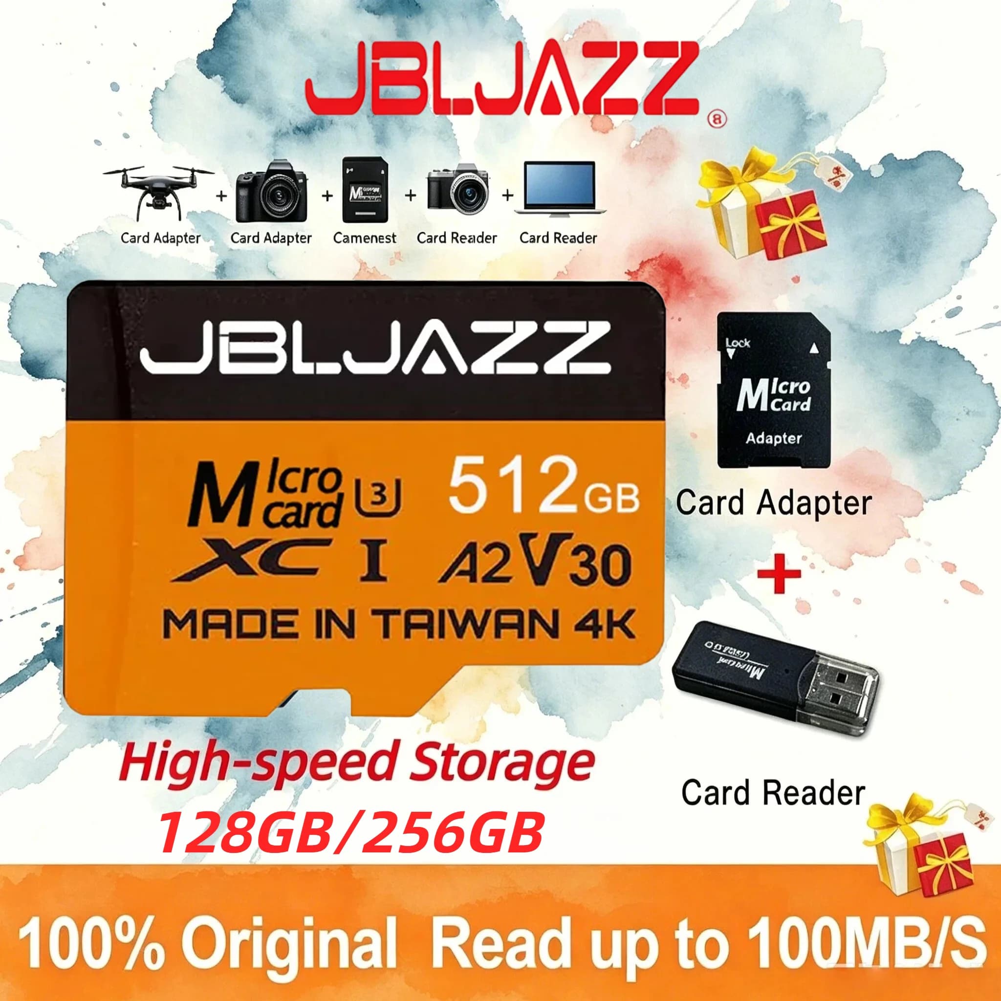 128GB Universal Memory Card TF Cards SD Cards Micro TF SD Card 512GB 256GB 4K Waterproof for Dash Cam/Nintendo Switch/Drone