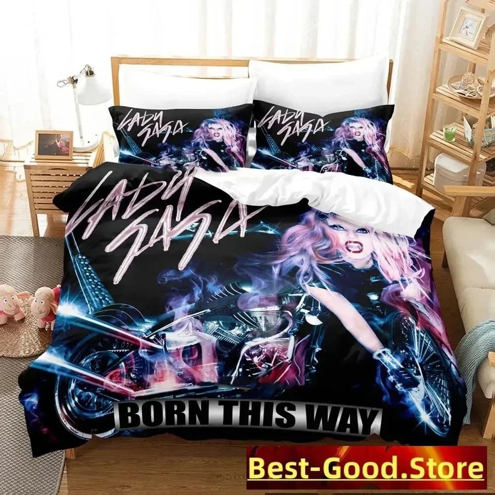 Set biancheria da letto Lady Gaga con stampa 3D Ragazzi Ragazze Twin Queen King Size Copripiumino Federa Letto ragazzi Tessili per la casa per adulti