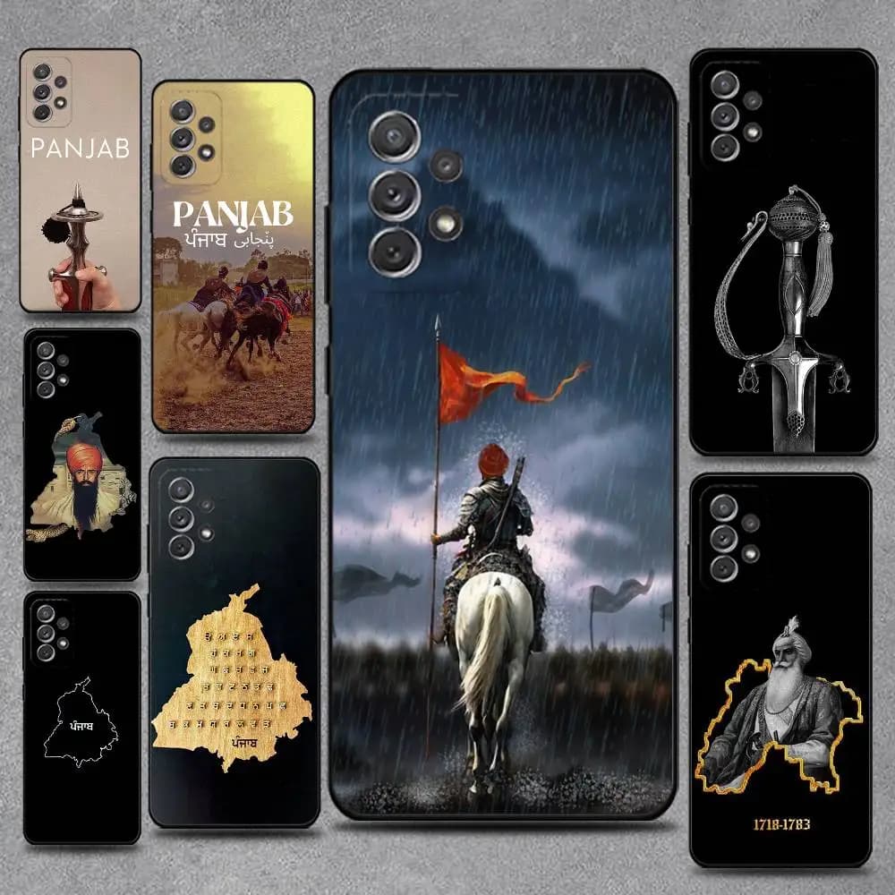 Painting Punjab Map Phone Case For Samsung S25,S24,S21,S22,S23,S30,Ultra,S20,Plus,Fe,Lite,Note,10,9,5G Black Cover