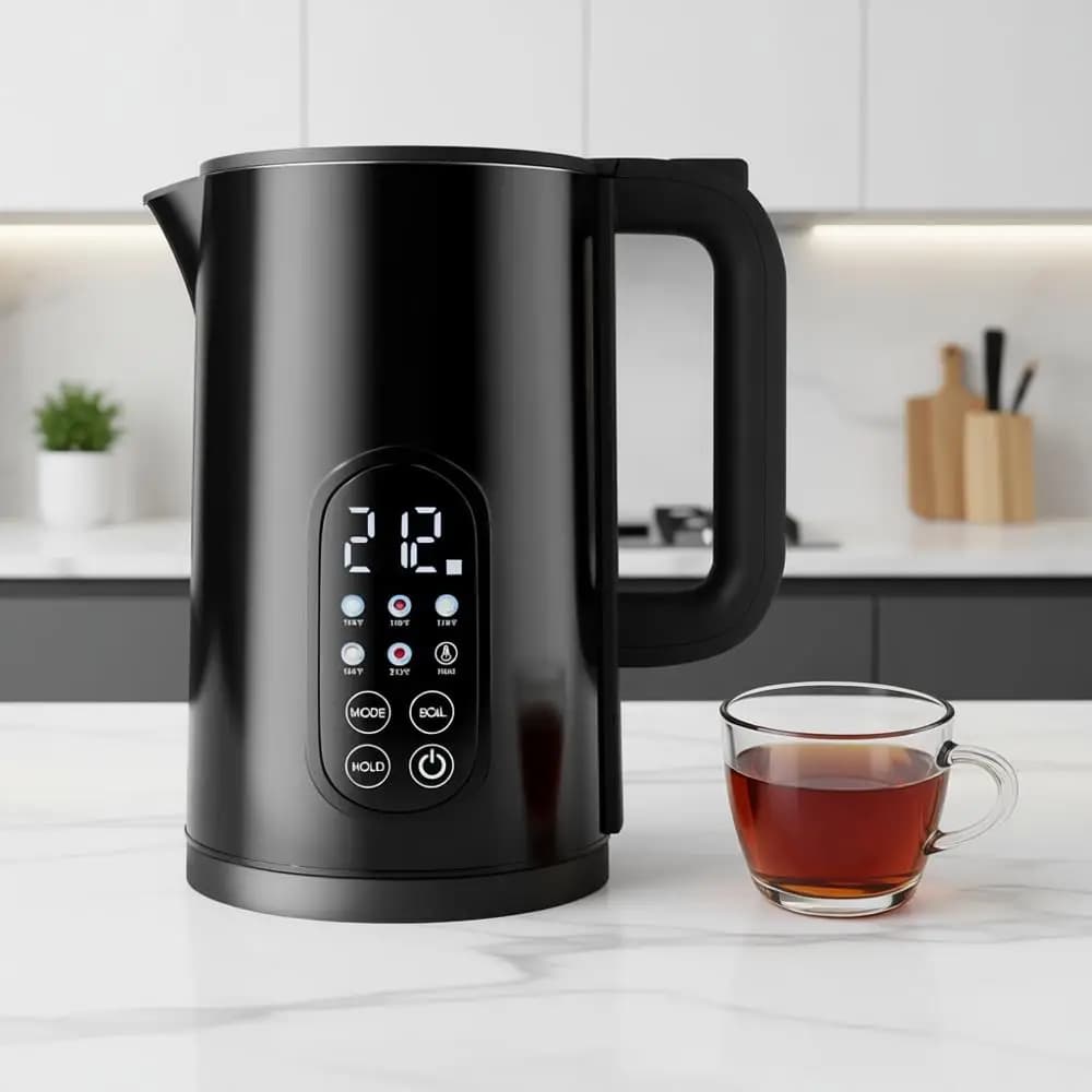 Bollitore Elettrico in Acciaio Inox da 1,7L con Controllo della Temperatura, 5 Impostazioni Preimpostate, Mantenimento Calore, Spegnimento Automatico e Protezione Contro l'Ebollizione a Secco