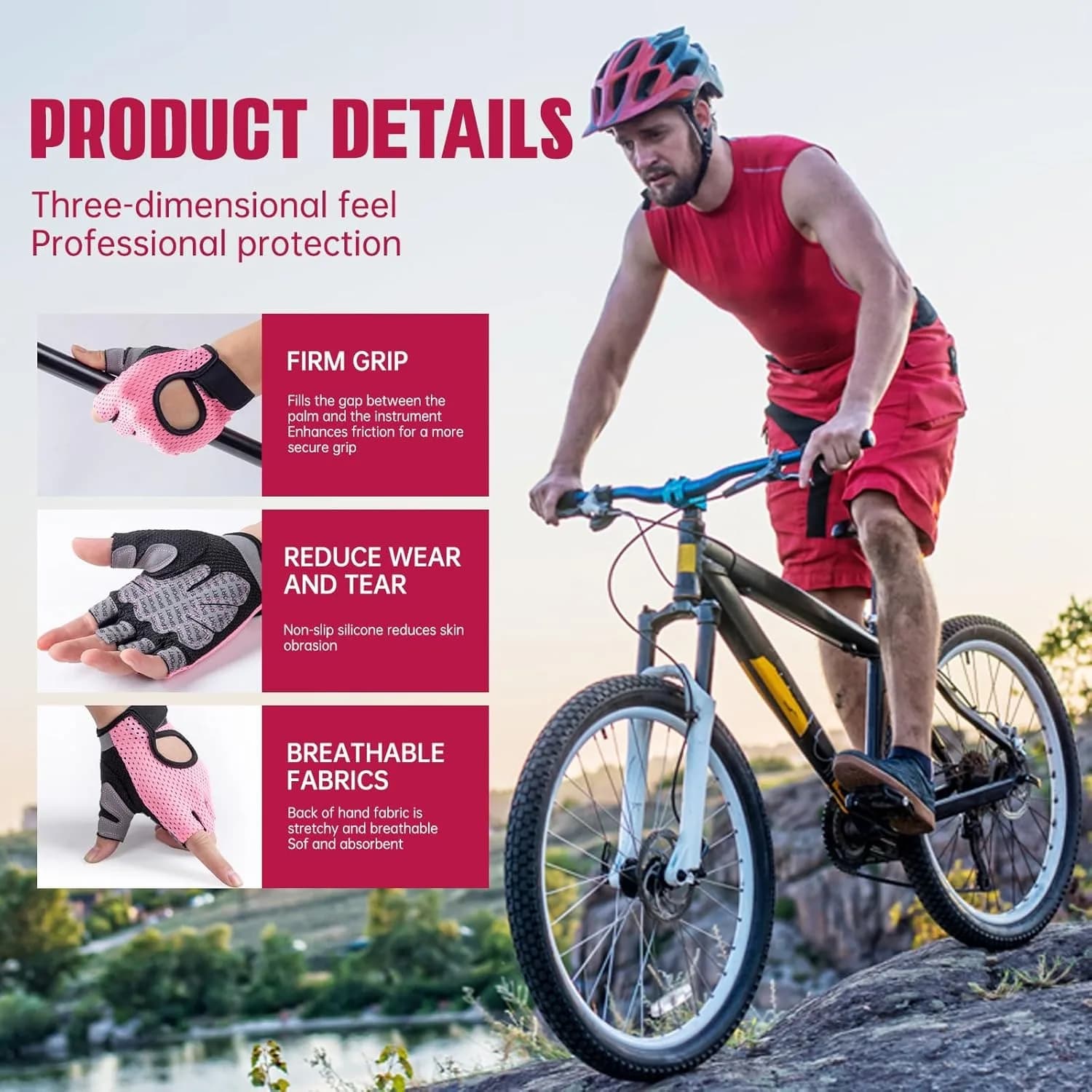 Weight lifting gloves for men and women, gym gloves for training, exercises, fitness, tractions, for dumbbells, cycling