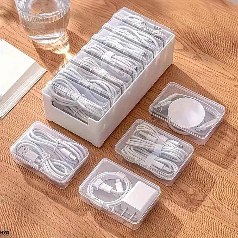 Organizzatore di cavi, scatola portaoggetti in plastica resistente, forniture per l'ufficio, cinghie per il trasporto di oggetti vari e gestione dei dispositivi mobili