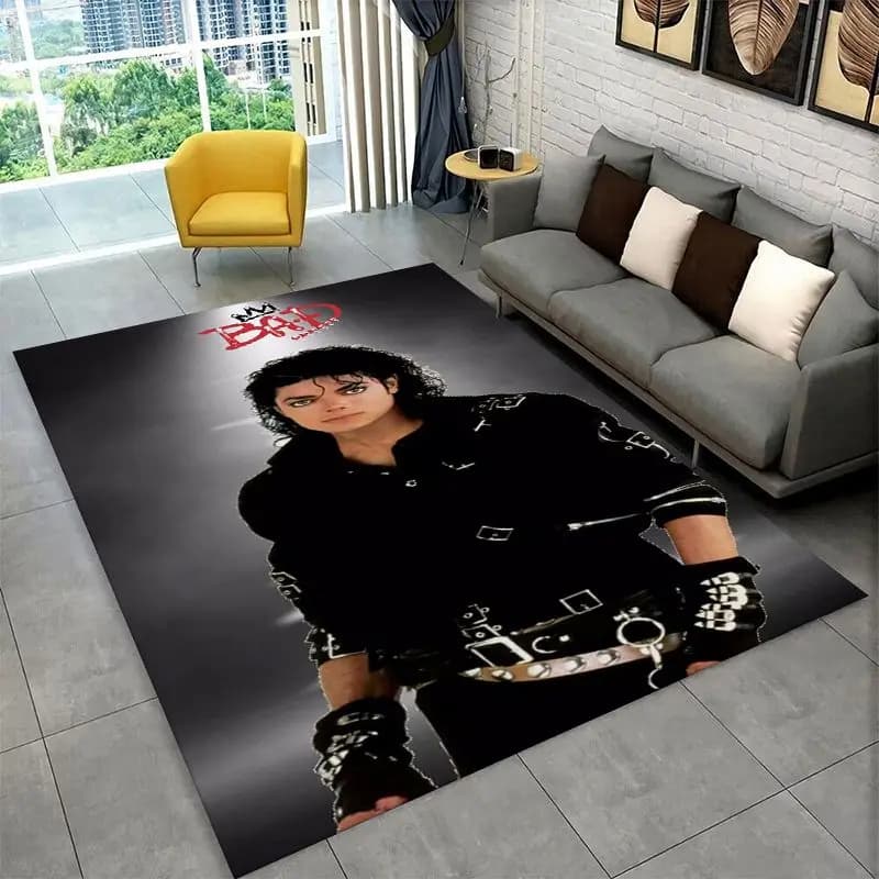 King of Pop Star MJ Michael Jackson Carpet Rug for Bedroom Living Room Sofa Doormat Home Decor,Kid Game Area Rug Non-slip gift
