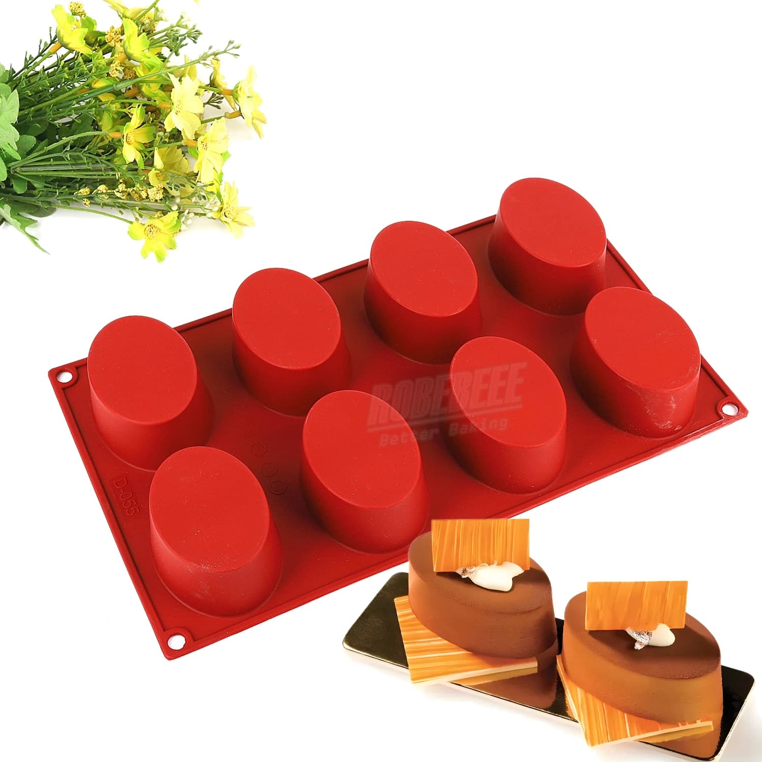 8 pozzetti ovali a forma di cubo di uovo in silicone per torta, dessert, stampi per pasticceria francese, mousse, cubetti di ghiaccio, strumenti di cottura per la casa fai da te