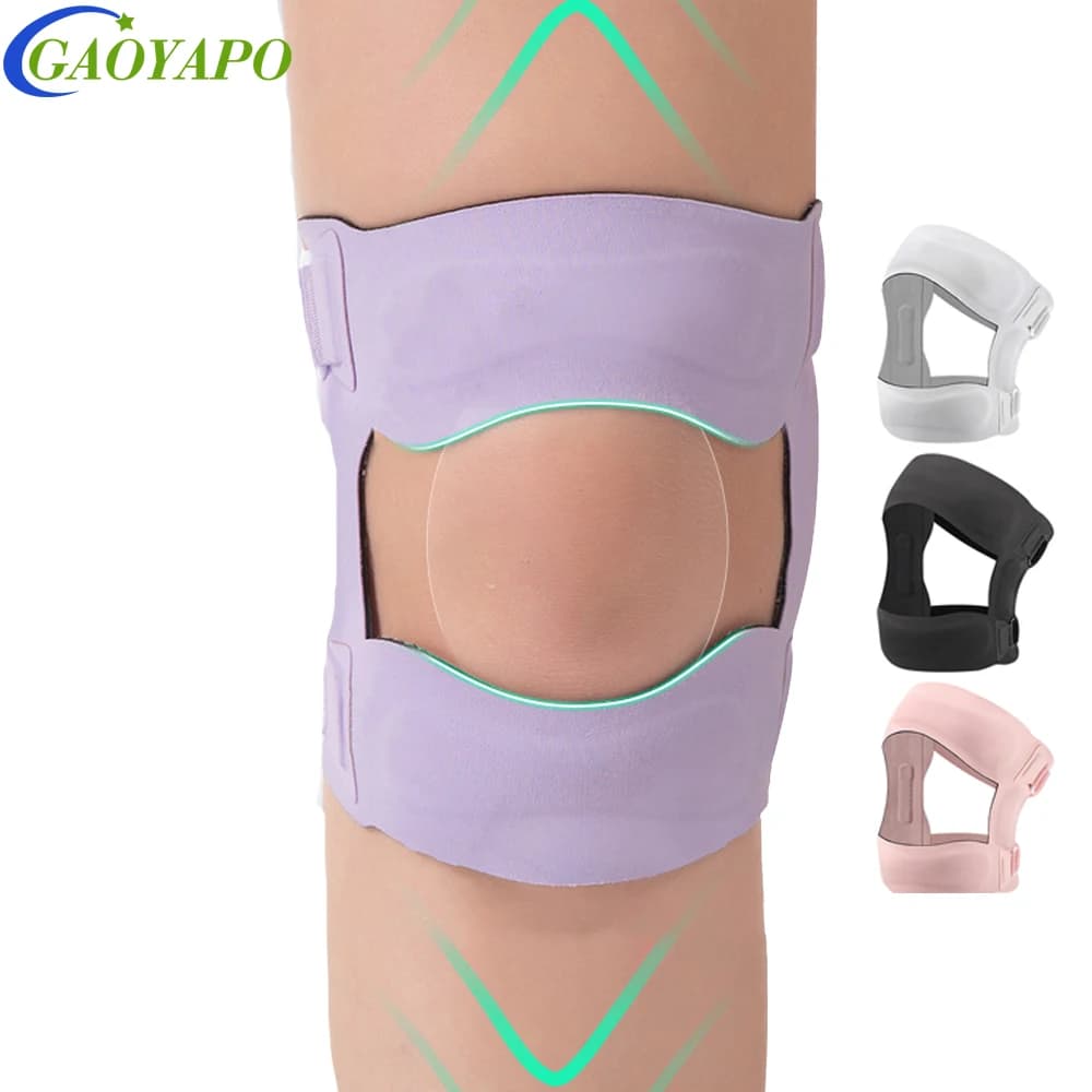 Supporto per Ginocchio con Cuscinetti in Gel e Stabilizzatori Laterali - Fascia Regolabile per Lesioni al Menisco, Artrite, Tendinite