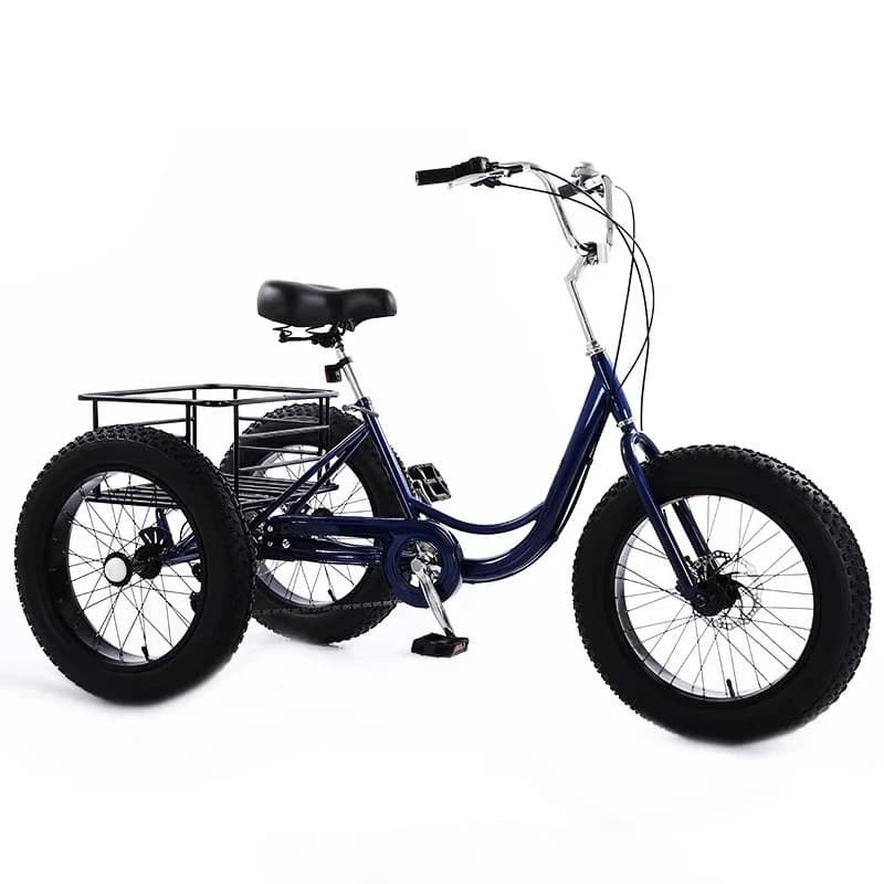 Trike da donna con pedale per adulti da neve con ruota grande da 20 pollici per pneumatici grassi in vendita Bicicletta a 3 ruote per adulti in acciaio personalizzata per bici da neve in alluminio 30 kg