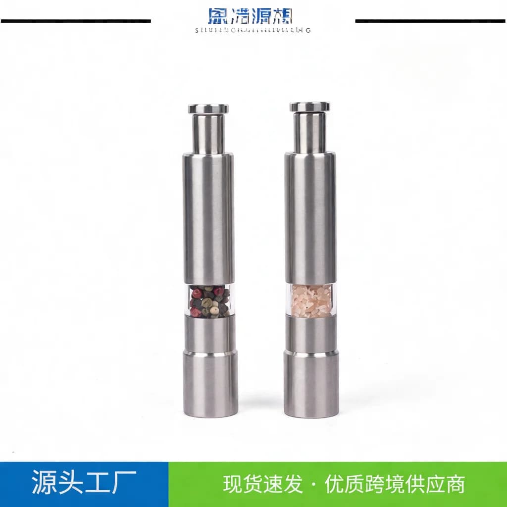 Stainless Steel Manual Pepper Grinder Thumb Press Mill Practical Kitchen Cooking Tool Modern Compact Spice Grinding Device