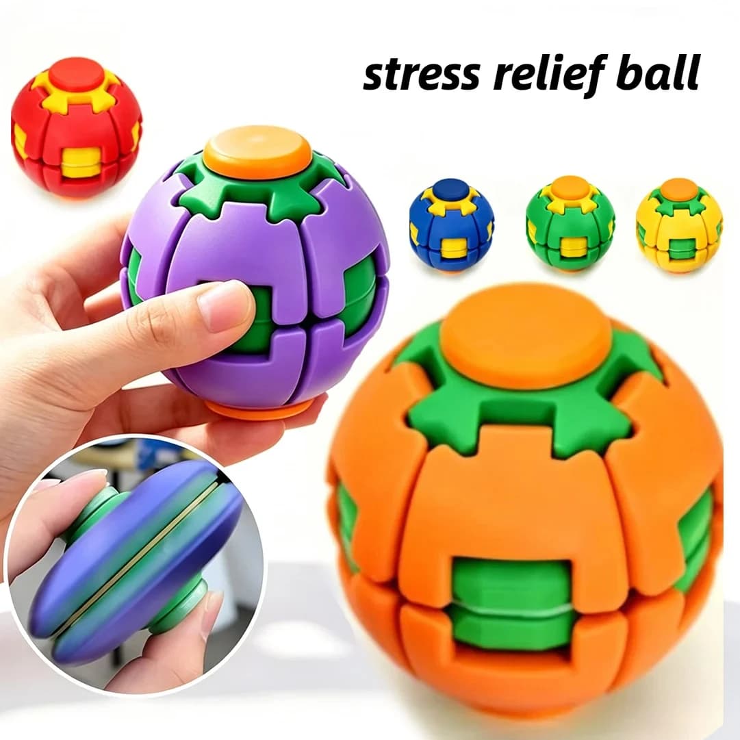 Rotatable Fidget Stress Relief Ball Spin Fidget Spinner Hand Sensory Anxiety Relief Desk Toy