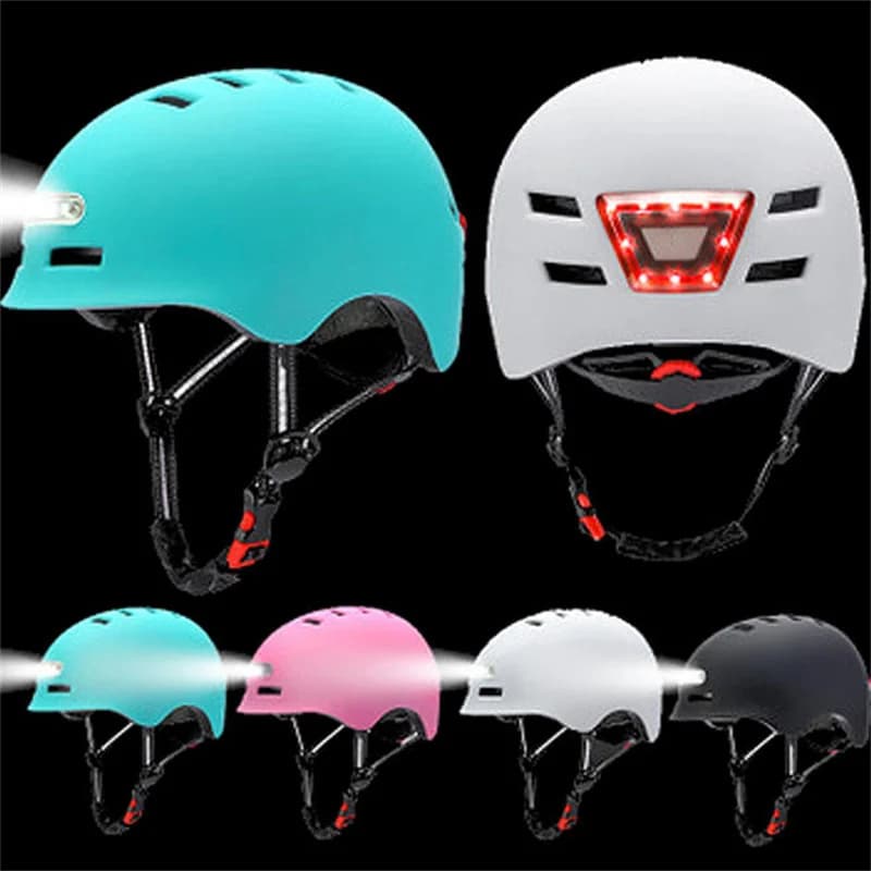 Casco da Bici S/M/L Intelligente con Luce Posteriore per Uomo Donna Adulti Bicicletta Elettrica MTB Bici da Strada Scooter Sport Urbano