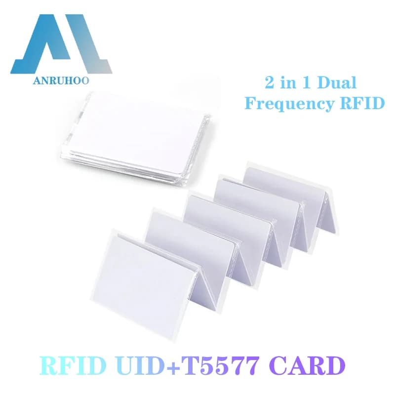 IC + ID Nfc scheda chiave composita riscrivibile doppia frequenza del Chip Rfid 125khz T5577 Em4305 + 13.56mhz copia Token scrivibile variabile