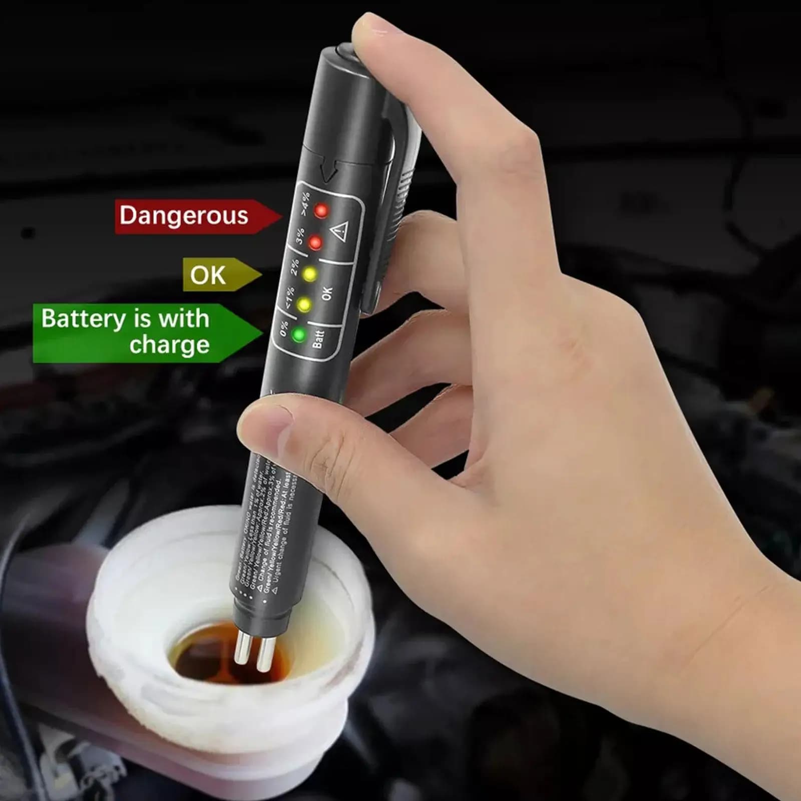 Universal Liquid Brake Tester Accurate Oil Quality Diagnostic Tools LED Indicator Liquid Test Pen Automotive Oil Mill Tester