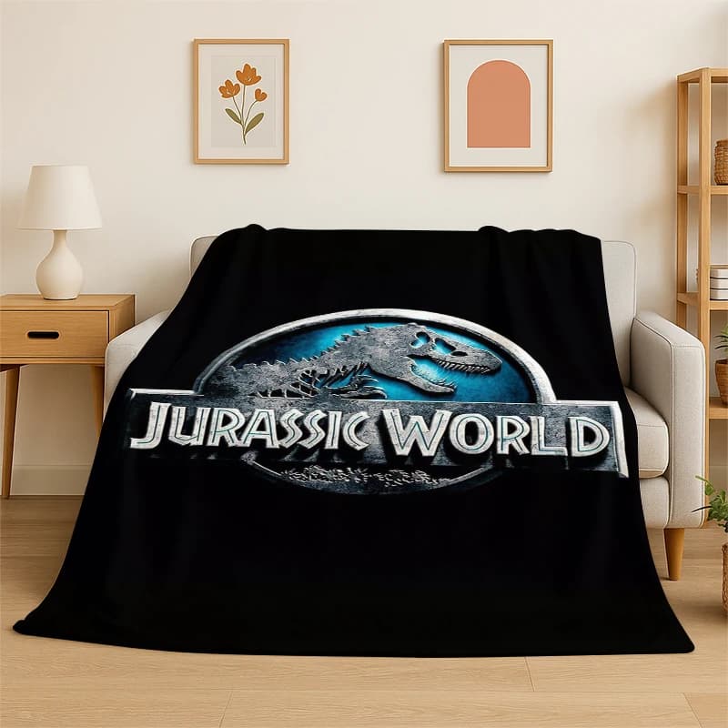 Coperta in flanella classica Jurassic Park con dinosauri, morbida e calda, per camera da letto, soggiorno, letto, viaggi, picnic