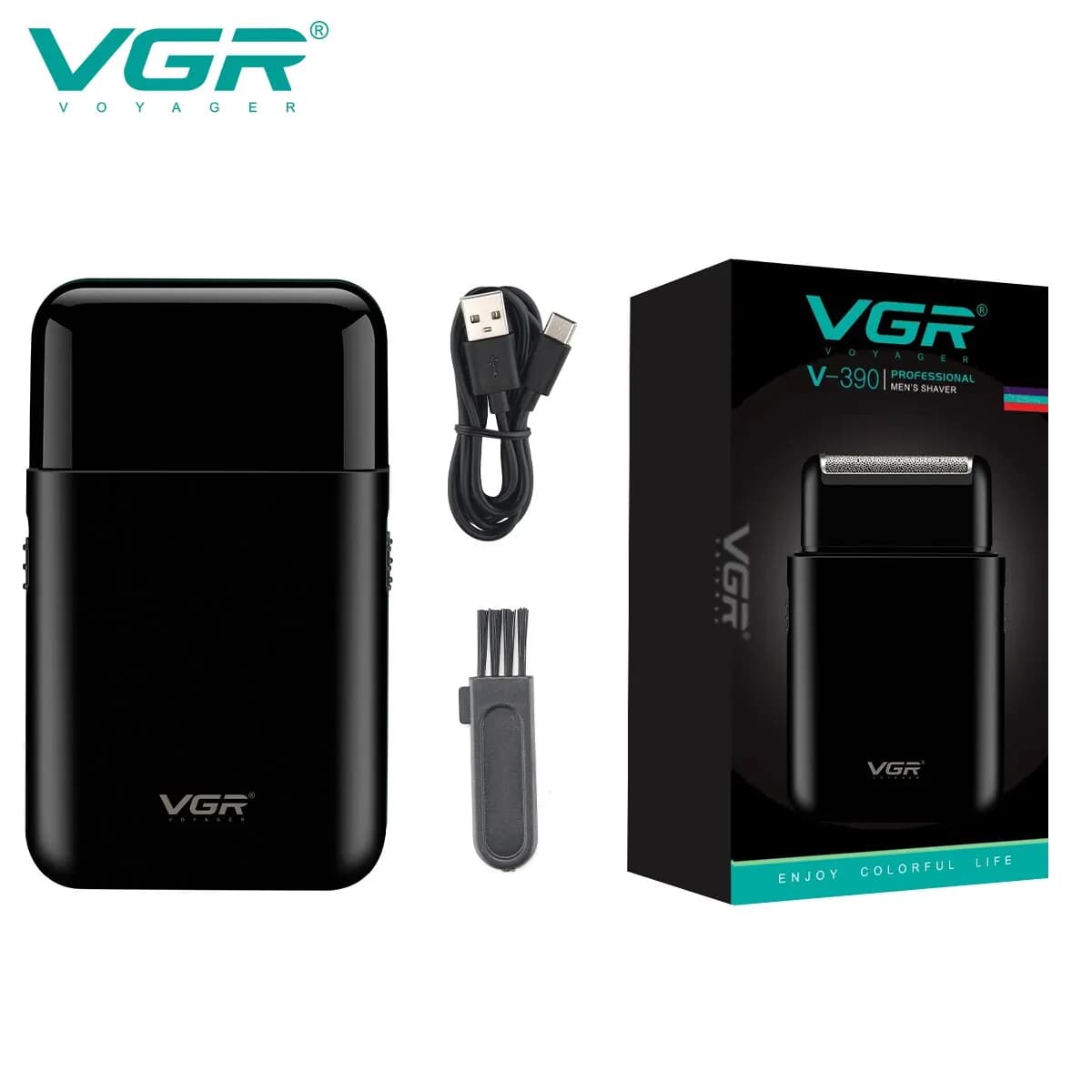 VGR professional electric shaver Mini portable shaving machine USB charge hair clipper for men V 390