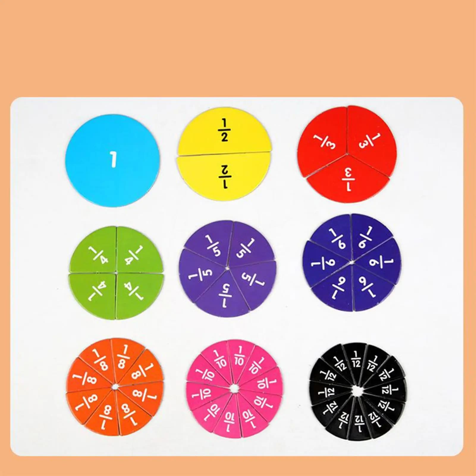 Piastrelle per frazioni magnetiche Manipolatori matematici magnetici Giocattolo educativo per lezioni di gruppo di pratica Bambini dai 3 anni in classe prescolare