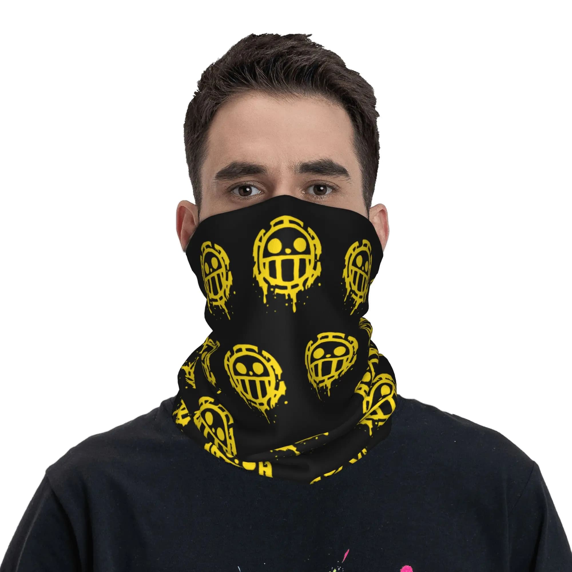 Manga One Piece Ghetta per il collo Uomo Donna Antivento Inverno Cuore Pirati Trafalgar Law Bandana Sciarpa per sci