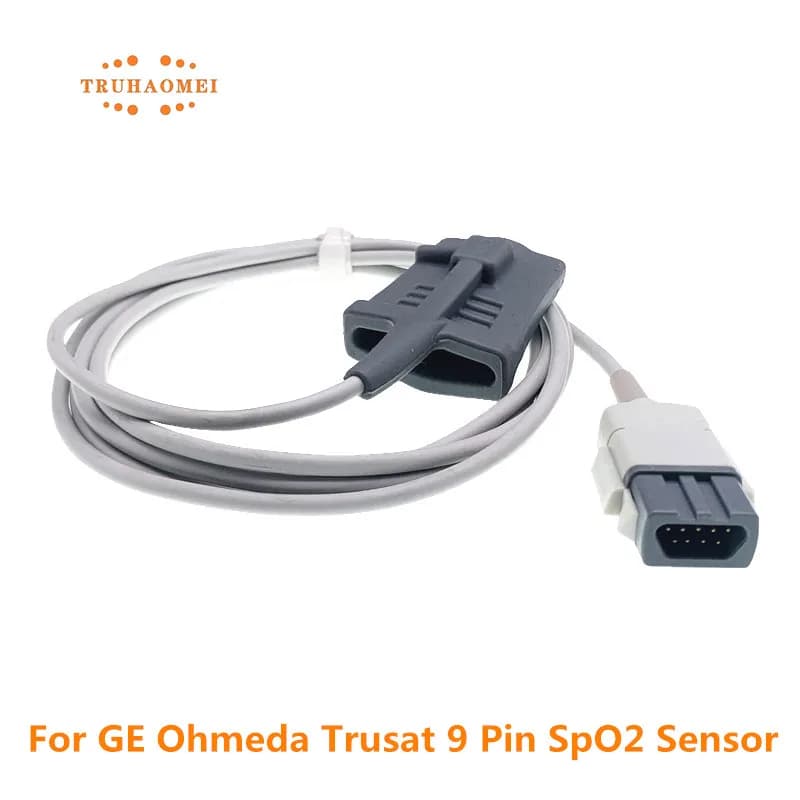 Sensor SpO2 for GE Ohmeda Trusat 9 Pin Pulse Oxymeter All sizes Baby Adult Newborns Type Sonda SAO2 OXY-F4-MC OXYTIP TECH